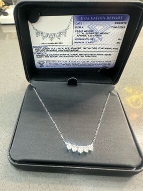 White Gold Diamond Pendant Necklace - White